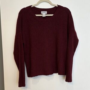 Arizona Jean Company Women's Deep Red Crew Neck Sweater